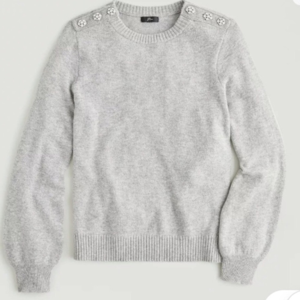 NWT Sweater with Rhinestone Button Detail